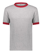 Augusta Sportswear Unisex 50/50 Ringer T-Shirt (Part 1 of 2) - Athletic Heather/ Red