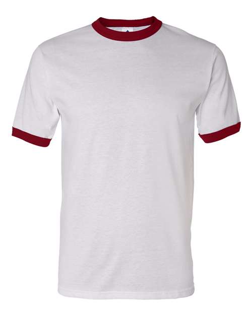 Augusta Sportswear Unisex 50/50 Ringer T-Shirt (Part 2 of 2) - White/ Red