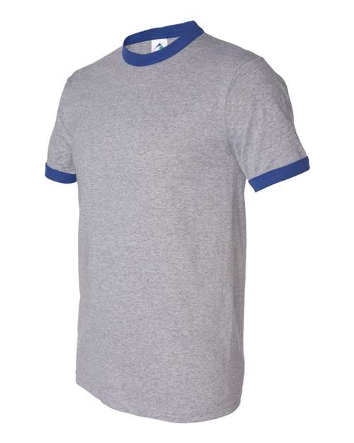 Augusta Sportswear Unisex 50/50 Ringer T-Shirt (Part 1 of 2) - Athletic Heather/ Royal