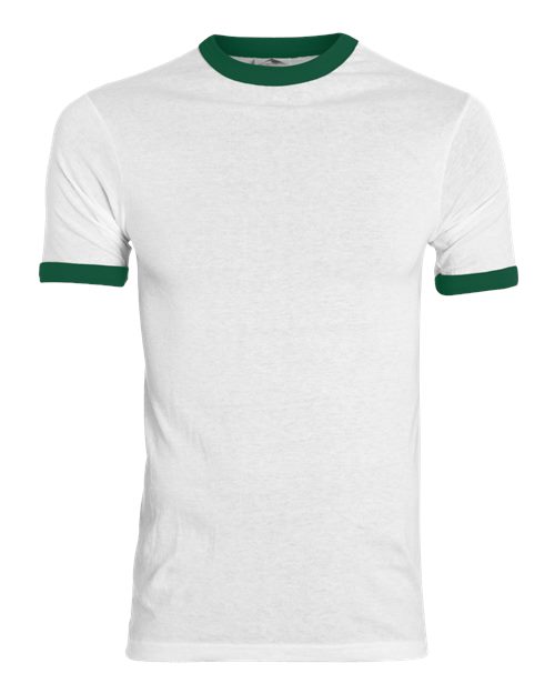 Augusta Sportswear Unisex 50/50 Ringer T-Shirt (Part 1 of 2) - White/ Dark Green