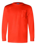 Bayside Unisex Union-Made Long Sleeve Pocket T-Shirt - Orange