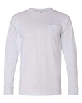 Bayside Unisex USA-Made Long Sleeve Pocket T-Shirt (Part 1 of 2) - Ash