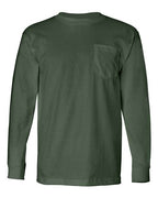 Bayside Unisex USA-Made Long Sleeve Pocket T-Shirt (Part 1 of 2) - Forest Green