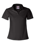 Bayside Women's USA-Made V-Neck Polo - Black