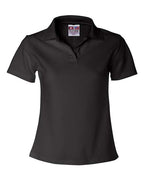 Bayside Women's USA-Made V-Neck Polo - Black