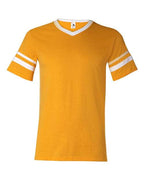 Augusta Sportswear V-Neck Jersey with Striped Sleeves (Part 1 of 2) - Gold/ White