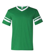 Augusta Sportswear V-Neck Jersey with Striped Sleeves (Part 1 of 2) - Kelly/ White