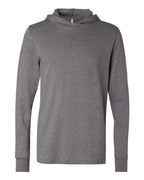BELLA + CANVAS Unisex Jersey Hooded Long Sleeve Tee - Deep Heather