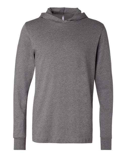 BELLA + CANVAS Unisex Jersey Hooded Long Sleeve Tee - Deep Heather