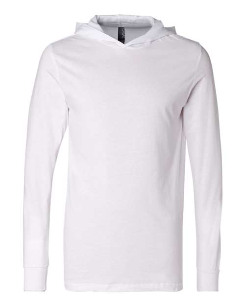 BELLA + CANVAS Unisex Jersey Hooded Long Sleeve Tee - White