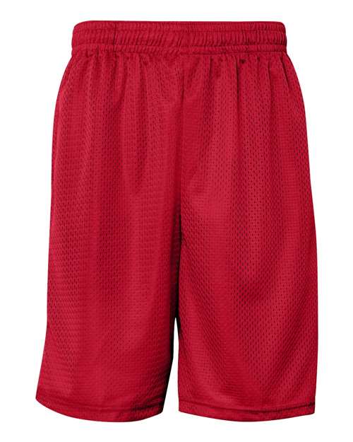 Badger Men's Pro Mesh 9" Shorts with Pockets - Red