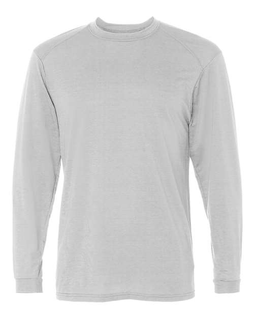 Badger Men's B-Tech Cotton-Feel Long Sleeve T-Shirt - White