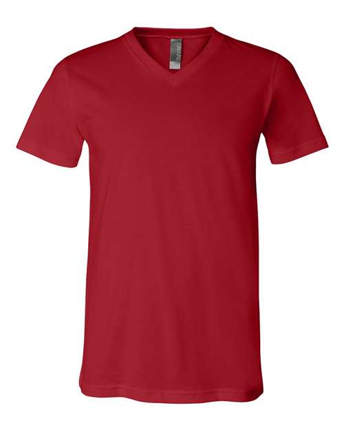 BELLA + CANVAS Unisex Jersey V-Neck Tee (Part 1 of 2) - Canvas Red