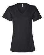 BELLA + CANVAS Women’s Relaxed Jersey V-Neck Tee - Black