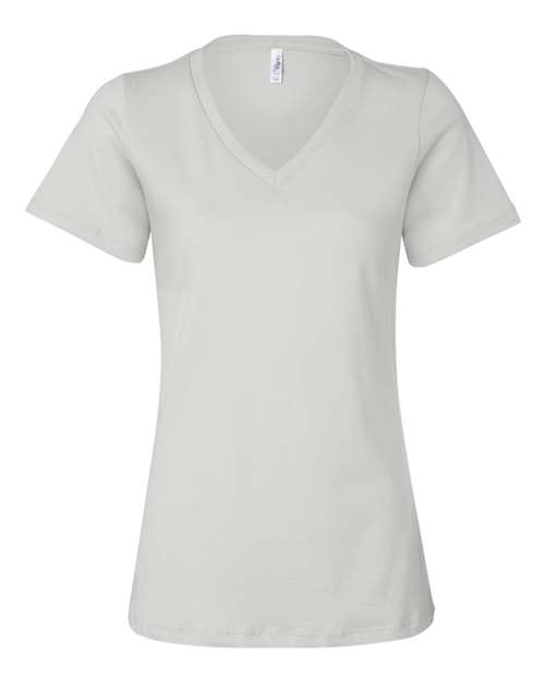 BELLA + CANVAS Women’s Relaxed Jersey V-Neck Tee - White