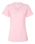 BELLA + CANVAS Women’s Relaxed Jersey V-Neck Tee - Pink