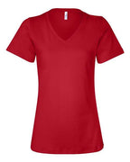 BELLA + CANVAS Women’s Relaxed Jersey V-Neck Tee - Red
