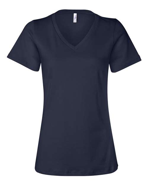 BELLA + CANVAS Women’s Relaxed Jersey V-Neck Tee - Navy