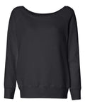 BELLA + CANVAS Women’s Sponge Fleece Wide Neck Sweatshirt - Solid Black Triblend