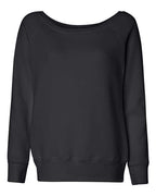BELLA + CANVAS Women’s Sponge Fleece Wide Neck Sweatshirt - Solid Black Triblend