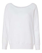 BELLA + CANVAS Women’s Sponge Fleece Wide Neck Sweatshirt - Solid White Triblend