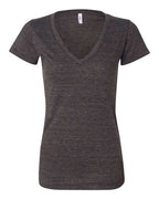 BELLA + CANVAS Women’s Triblend Deep V-Neck Tee - Charcoal Black Triblend