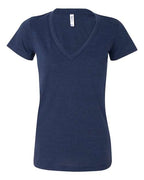BELLA + CANVAS Women’s Triblend Deep V-Neck Tee - Navy Triblend