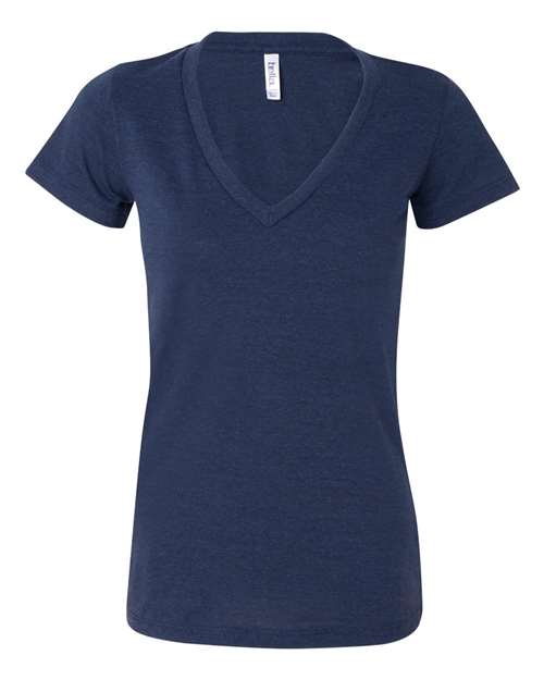 BELLA + CANVAS Women’s Triblend Deep V-Neck Tee - Navy Triblend