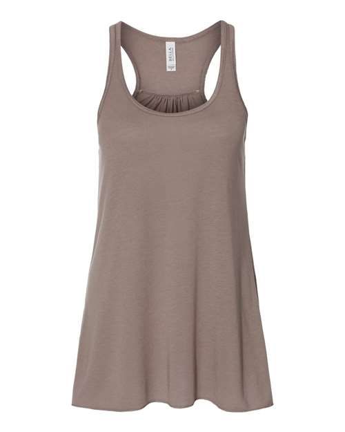 BELLA + CANVAS Women's Flowy Racerback Tank - Pebble Brown