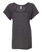 BELLA + CANVAS Women’s Flowy Raglan Tee - Dark Grey Heather