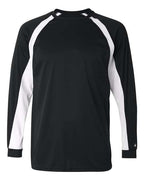 Badger Men's B-Core Hook Long Sleeve T-Shirt - Black/ White