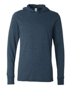 BELLA + CANVAS Unisex Jersey Hooded Long Sleeve Tee - Heather Navy