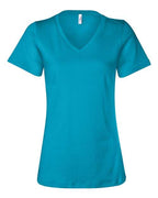 BELLA + CANVAS Women’s Relaxed Jersey V-Neck Tee - Turquoise