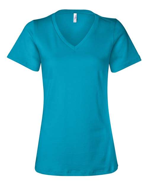 BELLA + CANVAS Women’s Relaxed Jersey V-Neck Tee - Turquoise
