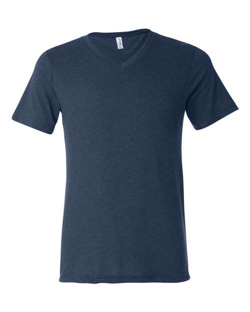 BELLA + CANVAS Unisex Triblend V-Neck Tee - Navy Triblend