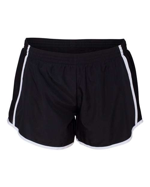 Augusta Sportswear Women's Pulse Team Running Shorts - Black/ Black/ White