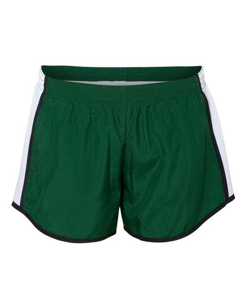 Augusta Sportswear Women's Pulse Team Running Shorts - Dark Green/ White/ Black