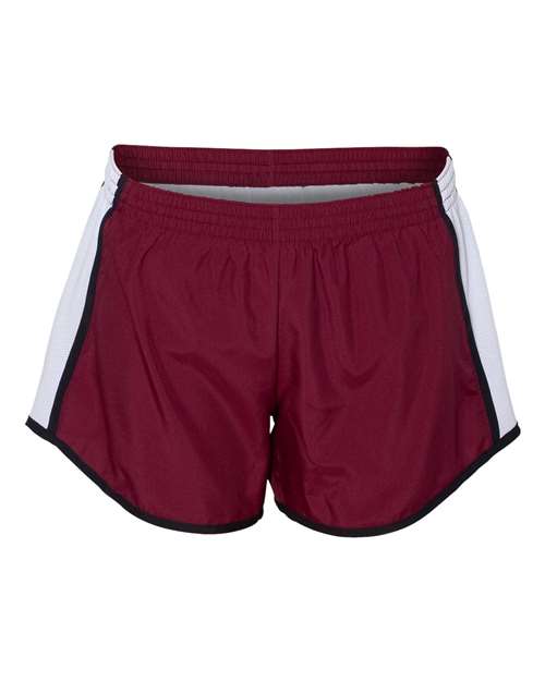 Augusta Sportswear Women's Pulse Team Running Shorts - Maroon/ White/ Black