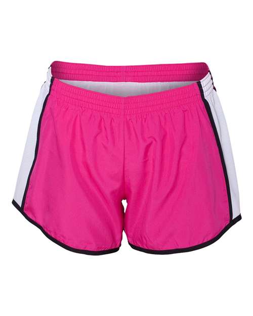 Augusta Sportswear Women's Pulse Team Running Shorts - Power Pink/ White/ Black