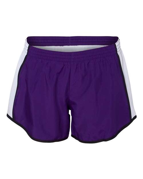 Augusta Sportswear Women's Pulse Team Running Shorts - Purple/ White/ Black