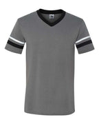 Augusta Sportswear V-Neck Jersey with Striped Sleeves (Part 1 of 2) - Graphite/ Black/ White