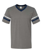Augusta Sportswear V-Neck Jersey with Striped Sleeves (Part 1 of 2) - Graphite/ Navy/ White