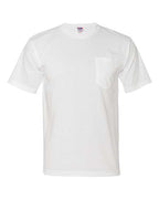 Bayside Unisex USA-Made Midweight Pocket T-Shirt - White