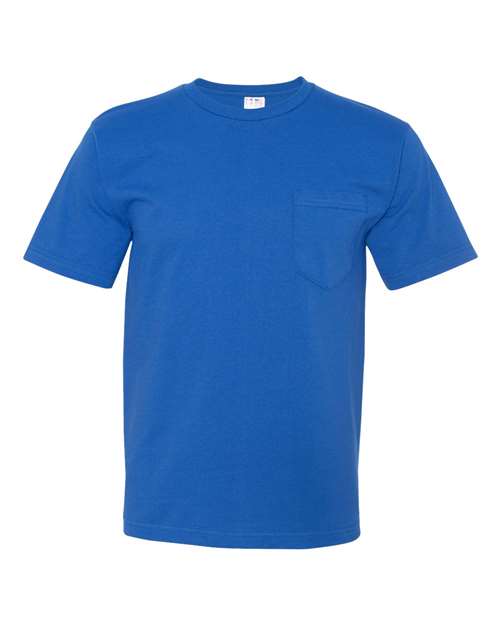 Bayside Unisex USA-Made Midweight Pocket T-Shirt - Royal