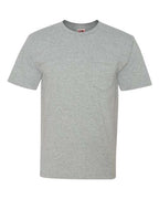 Bayside Unisex USA-Made Midweight Pocket T-Shirt - Dark Ash