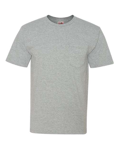 Bayside Unisex USA-Made Midweight Pocket T-Shirt - Dark Ash