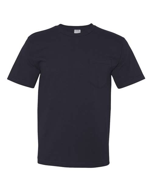 Bayside Unisex USA-Made Midweight Pocket T-Shirt - Navy