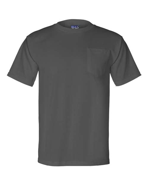 Bayside Unisex Union-Made Pocket T-Shirt - Charcoal