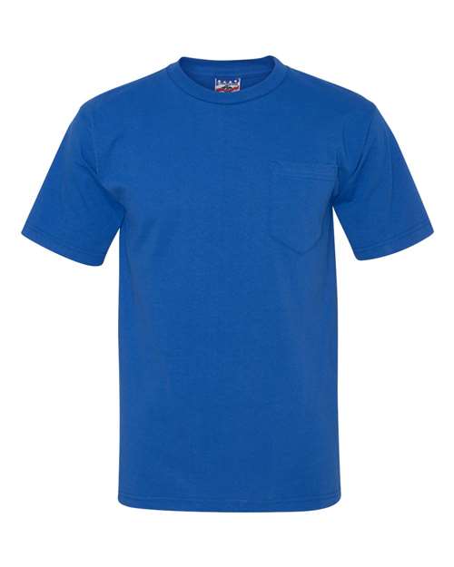 Bayside Unisex Union-Made Pocket T-Shirt - Royal Blue