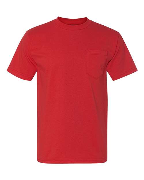 Bayside Unisex Union-Made Pocket T-Shirt - Red